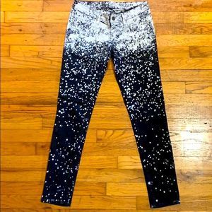 Carmar galaxy pants black and white paint splatter